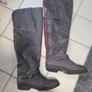 Journee collection knee high brown boot, sz 7.5 woman